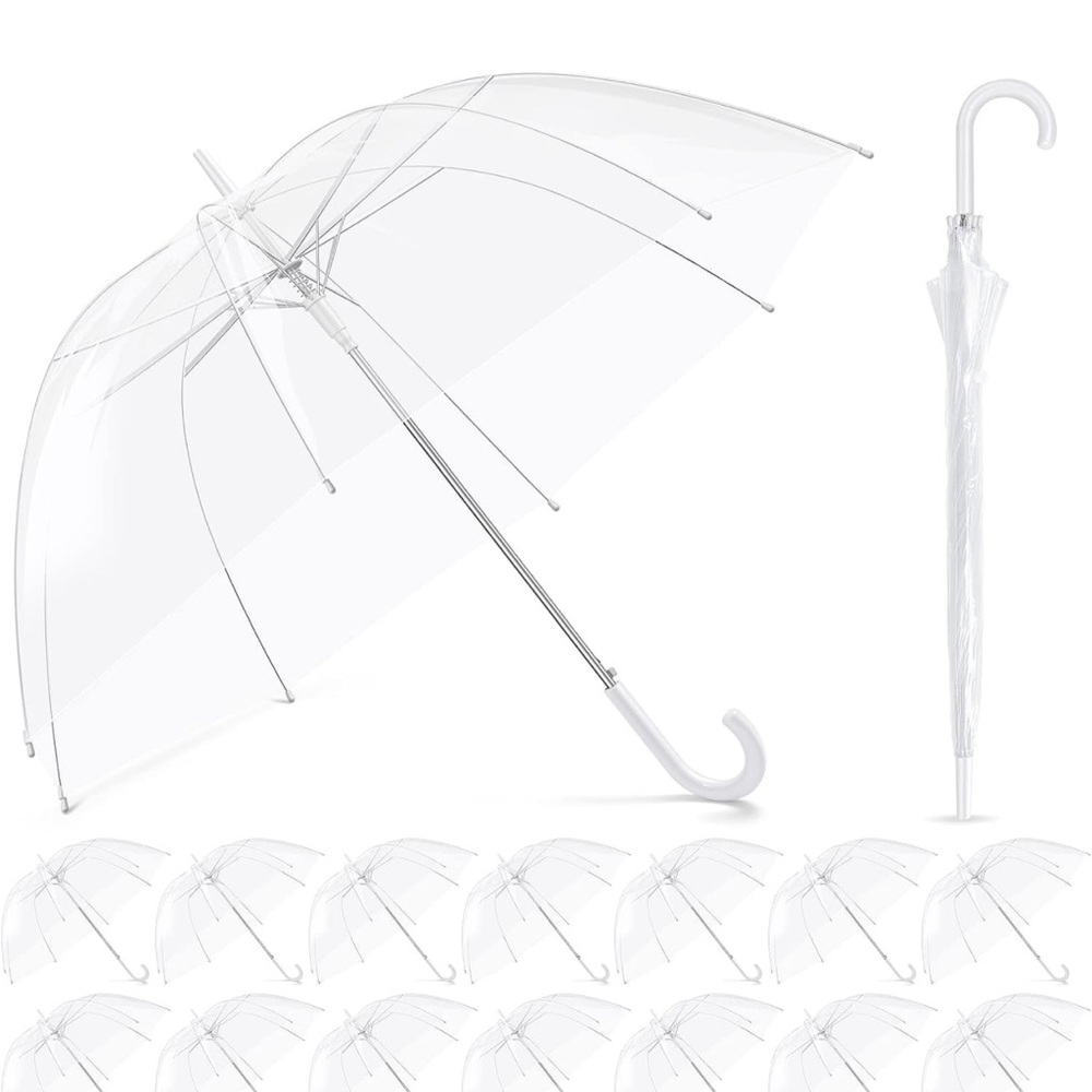 16 Pcs Clear Bubble Umbrellas, NWT